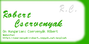 robert cservenyak business card